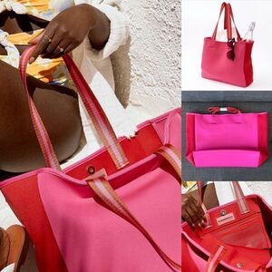 Pink & Red Neoprene Beach Tote